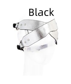 Cowhide Eye Mask Binding Training Blindfold Toy (Color: Black)