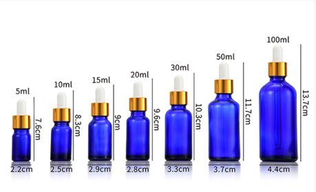 Glass Fine Oil Bottle Avoid Light Glue Head Dropper Bottle Stock Bottling Cosmetics (Option: Blue-5ml)